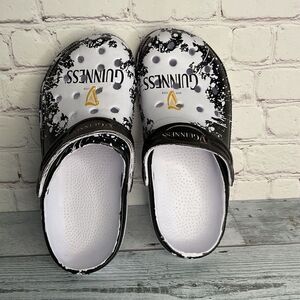 NWOT Guinness Beer Women's White/Black Slip On Clogs Size 7